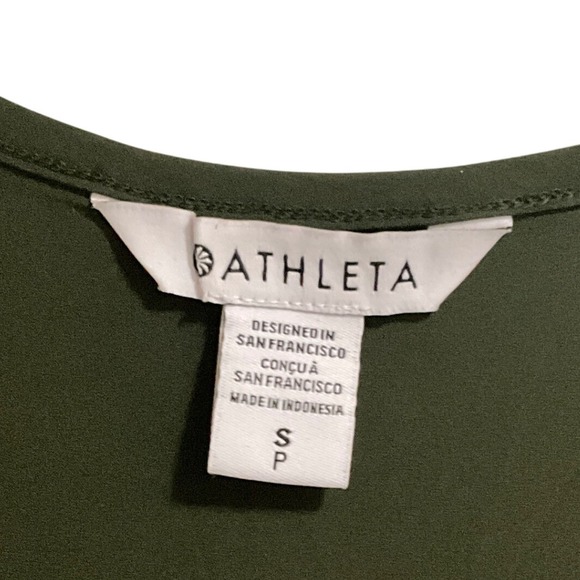 Athleta Olive Flowy Racerback Midi Tank Dress Women Size S Soft Stretch Pockets - Picture 4 of 10